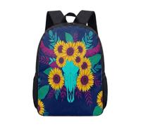 Mochila escolar con estampado de vaca de 17 pulgadas, diseño realista de animales para niños y estudiantes, 14, L, Minimalista