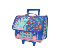 Mochila escolar con ruedas color morado pavo real de 41 cm - Trolley morado