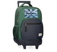 Pepe Jeans Jebb Mochila Compact 2 Ruedas Verde 33x44x21 cms Poliéster 30,49L by Joumma Bags