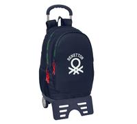 Mochila escolar con ruedas de 44 cm BENETTON Together azul marino