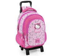 Mochila Escolar con Ruedas Niña para Hello Kitty Fan - Carro Extraíble, Ergonómica 33x43x20 cm - Mochila Infantil para Educación Primaria (6-12 Años) y Viajes - Regalo Ideal