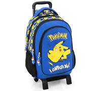 Mochila Escolar con Ruedas Niño para Pokemon Fan - Carro Extraíble, Ergonómica 33x43x20 cm - Mochila Infantil para Educación Primaria (6-12 Años) y Viajes - Regalo Ideal