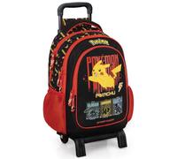 Mochila Escolar con Ruedas Niño para Pokemon Fan - Carro Extraíble, Ergonómica 33x43x20 cm - Mochila Infantil para Educación Primaria (6-12 Años) y Viajes - Regalo Ideal