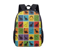 Mochila escolar de 17 pulgadas con diseño de dinosaurio de dibujos animados, colorido T-Rex Triceratops, bolsa de viaje para niños, 05., L, Minimalista