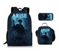 Mochila escolar de 3 piezas Solo Leveling, para niños, con caja de almuerzo, bolsa y estuche para bolígrafos, artículo para fans del anime, Stlye-10, 3set