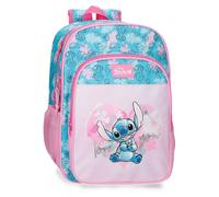Mochila escolar de 40 cm, 2 compartimentos, con motivos de Heart y Stitch