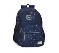 Pepe Jeans Lenay Mochila Doble Compartimento Adaptable a Carro 10,5" Pulgadas Marino 32x44x22 cm Poliéster 30,98L by Joumma Bags