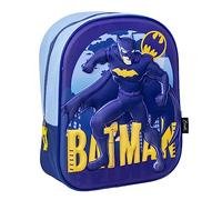 Mochila Escolar de Batman - Cierre de Cremallera - 25 x 31 x 10 cm - Mochila Infantil con Detalles en 3D - Asas Acolchadas - Producto Original Diseñado en España