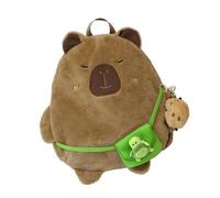 Mochila escolar de felpa de gran capacidad, para estudiantes, viajes, actividades al aire libre, Marrón, tamaño grande