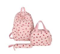Mochila escolar de fresa para niñas, juego de mochila kawaii para laptop, mochila escolar estética, mochila de viaje para adolescentes, escuela, universidad, llevar mochila oculta, rosa, Talla única