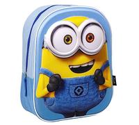 Mochila Escolar de Los Minions - Cierre de Cremallera - 25 x 31 x 10 cm - Mochila Infantil con Detalles en 3D - Asas Acolchadas - Producto Original Diseñado en España