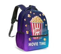 Mochila escolar de poliéster duradera con estampado de palomitas de maíz para estudiantes, bolsa de laptop de moda para adolescentes, viajes, selección de varios tamaños, 06., L, Casual