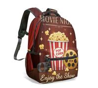Mochila escolar de poliéster duradera con estampado de palomitas de maíz para estudiantes, bolsa de laptop de moda para adolescentes, viajes, selección de varios tamaños, 02., L, Casual