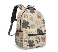 Mochila escolar de poliéster duradera con estampado de palomitas de maíz para estudiantes, bolsa de laptop de moda para adolescentes, viajes, selección de varios tamaños, 08., L, Casual