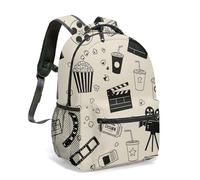Mochila escolar de poliéster duradera con estampado de palomitas de maíz para estudiantes, bolsa de laptop de moda para adolescentes, viajes, selección de varios tamaños, 09., L, Casual