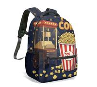Mochila escolar de poliéster duradera con estampado de palomitas de maíz para estudiantes, bolsa de laptop de moda para adolescentes, viajes, selección de varios tamaños, 03., L, Casual