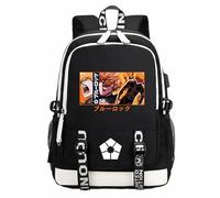 Mochila escolar de tela Oxford de anime Manga Blue Lock para fanáticos de Kunigami Rensuke, regalo de cosplay, Negro, Talla única