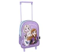 Mochila Escolar Estilo Trolley de Frozen - 22 x 10 x 29 cm - Mochila de Carro Fabricada en Poliéster - Incluye Tacos Antideslizamiento - Producto Original Diseñado en España