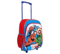 Mochila Escolar Estilo Trolley de Los Vengadores - 31 x 14 x 41 cm - Mochila de Carro Fabricada en Poliéster - Incluye Bolsillo Delantero - Producto Original Diseñado en España