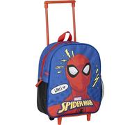 Mochila Escolar Estilo Trolley de Spiderman - Color Azul - 25x10x29 cm - Mochila de Carro Fabricada en Poliéster - Incluye Tacos Antideslizamiento - Producto Original Diseñado en España