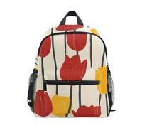 Mochila Escolar Flores Rojas Y Amarillas Arte Modernista Arte Minimalista Bolsa De Deporte Clásico Mochilas Escolares Resistente Bolsa De Viaje para Gimnasio Viaje Senderismo