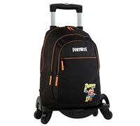 Mochila Escolar Fortnite + Carro Toybags con 4 Ruedas Giratorias - Doble Compartimento y Bolsillo Frontal - Carro con Protección Lateral y Stopper Frontal Anticaída - 44 x 30 x 20 cm