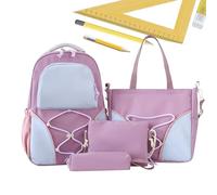 Mochila escolar genérica,4 piezas mochilas escuela secundaria | grande capacidad con estuche lápiz para suministros escolares Universidad Curso diario Adolescentes Viajes Carreras W nd