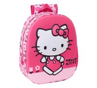 Safta HELLO KITTY 3D - Mochila Escolar, con Diseño 3D, Adaptable a Carro, Ideal para Niños de Diferentes Edades, Cómoda y Versátil, Calidad y Resistencia, 27x10x33 cm