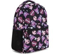 Mochila escolar Hello Kitty Allover - Kitty, My Melody, Kuromi, Keroppi - Mochila escolar con licencia oficial, Negro -, Talla única, Japonés