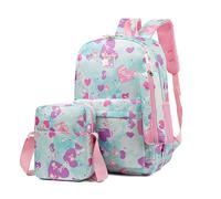 Mochila Escolar Impermeable para Estudiantes de Último Año - Morada, Azul, Rosa, Verde - Con Estuche para Lápices y Bolso Cruzado de Hombro
