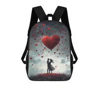 Mochila Escolar Impresa En 3D 17inch Couple And Heart Balloon Mochila Infantil Mochila Escolar Linda Mochila De Moda Casual Para Niños Y Niñas
