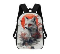Mochila Escolar Impresa En 3D 17inch Mochila Infantil Fox And Red Moon Digital Art Bolsas Para Libros Bolsas De Viaje De Alta Capacidad Para Niños/estudiantes/adultos