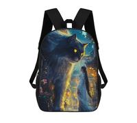 Mochila Escolar Impresa En 3D 17inch Mochila Infantil Giant Cat And Woman Bolsas Para Libros Bolsas De Viaje De Alta Capacidad Para Niños/estudiantes/adultos