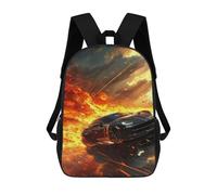 Mochila Escolar Impresa En 3D 17inch Mochila Infantil High-Speed Racing Action Bolsas Para Libros Bolsas De Viaje De Alta Capacidad Para Niños/estudiantes/adultos