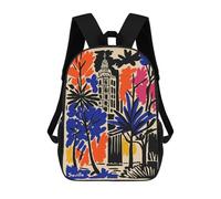 Mochila Escolar Impresa En 3D 17inch Mochila Infantil Seville Cityscape with Trees And Tower Bolsas Para Libros Bolsas De Viaje De Alta Capacidad Para Niños/estudiantes/adultos
