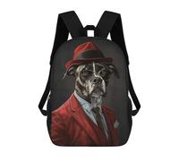 Mochila Escolar Infantil American Staffordshire Terrier Suit And Hat Mochila De Moda Para Adolescentes Mochila Informal Para Niño Y Niña Mochila Escolar Para Adolescentes Mochila Impresa En 3D 17inch