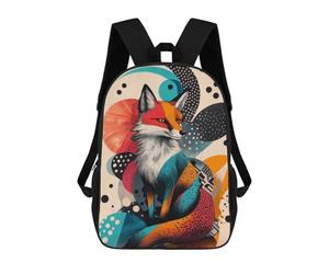 Mochila Escolar Infantil Con Estampado 3D, Bolsos De Viaje Bonitos Stylish Fox Art Print Ideal Gift for Animal Lovers And Trendy Home Decor Fox in Abstract Art Mochilas Informales Para Exteriores Pa