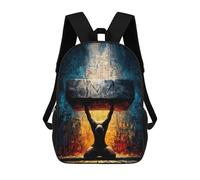 Mochila Escolar Infantil Con Estampado 3D, Bolsos De Viaje Bonitos The Weight of The Name - Kneeling Figure Under Sacred Stone Mochilas Informales Para Exteriores Para Niñas Y Mujeres 17inch