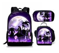 Mochila escolar infantil de 3 piezas - Solo Leveling, diseño anime, mochila ergonómica con bolsa de almuerzo, Stlye-17, 17Inch
