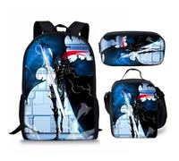 Mochila escolar infantil de 3 piezas - Solo Leveling, diseño anime, mochila ergonómica con bolsa de almuerzo, Stlye-15, 17Inch