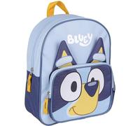 Mochila Escolar Infantil de Bluey - Azul - 15,5x30x10cm - Fabricada en Poliéster - Pequeña con Cierre de Cremallera y Asas Acolchadas