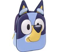 Mochila Escolar Infantil de Bluey - Color Azul - 25x31x10 cm - Fabricada en Poliéster y EVA - Mochila Pequeña con Cierre de Cremallera y Asas Regulables - Producto Original Diseñado en España
