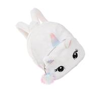 Mochila Escolar Infantil de Unicornio en Felpa Color Claro | Decoración Colegio, Bolsa de Dibujos Animados para Outdoor y Campus, Almacenamiento y Llevar Esenciales