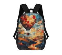 Mochila Escolar Infantil Heart Abstract Balloon Over A Serene Landscape Mochila Escolar Infantil De Moda Informal Mochilas De Viaje Con Estampado 3D Divertidas Y Geniales Bolsas Para Libros 17inch