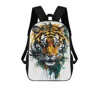 Mochila Escolar Infantil Impresa En 3D Fierce Tiger Watercolor Art Print Bold Wall Decor for Nature Lovers Tiger Portrait with Splashes... Mochilas De Viaje De Alta Capacidad Para Niños Mochilas De