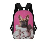 Mochila Escolar Infantil Impresa En 3D French Bulldog in Toilet Paper Mountain Frenchie Toilet Paper Mochilas Para Libros Mochilas De Viaje Informales Mochila De Gran Capacidad Para Niños 17inch
