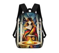 Mochila Escolar Infantil Impresa En 3D Hestia - Cubist Minimalist Legend - Goddess of The Hearth & Sacred Fire in Mythological Art Mochilas De Moda Informales Mochilas Infantiles Mochila Informal Para