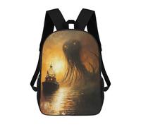 Mochila Escolar Infantil Impresa En 3D Thalassophobia Fishing Boat And Sea Monster Painting Mochila Mochilas Deportivas Para Niños Y Niñas Mochila De Moda 17inch