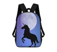 Mochila Escolar Infantil Impresa En 3D Unicorn Horse Fantasy Para Niños, Mochila De Viaje De Alta Capacidad, Mochila Informal Para Niños 17inch
