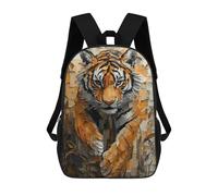Mochila Escolar Infantil Majestic Tiger in Dynamic Impasto Motion Mochila Escolar Infantil De Moda Informal Mochilas De Viaje Con Estampado 3D Divertidas Y Geniales Bolsas Para Libros 17inch